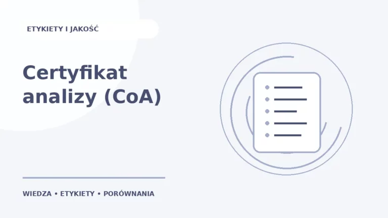 Certyfikat analizy (CoA) — ilustracja edukacyjna
