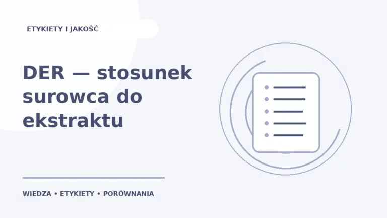 DER — stosunek surowca do ekstraktu — ilustracja edukacyjna