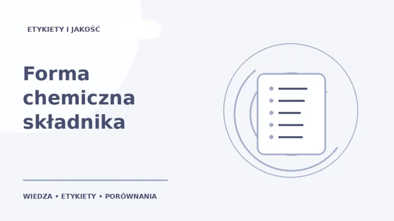 Forma chemiczna składnika — ilustracja edukacyjna