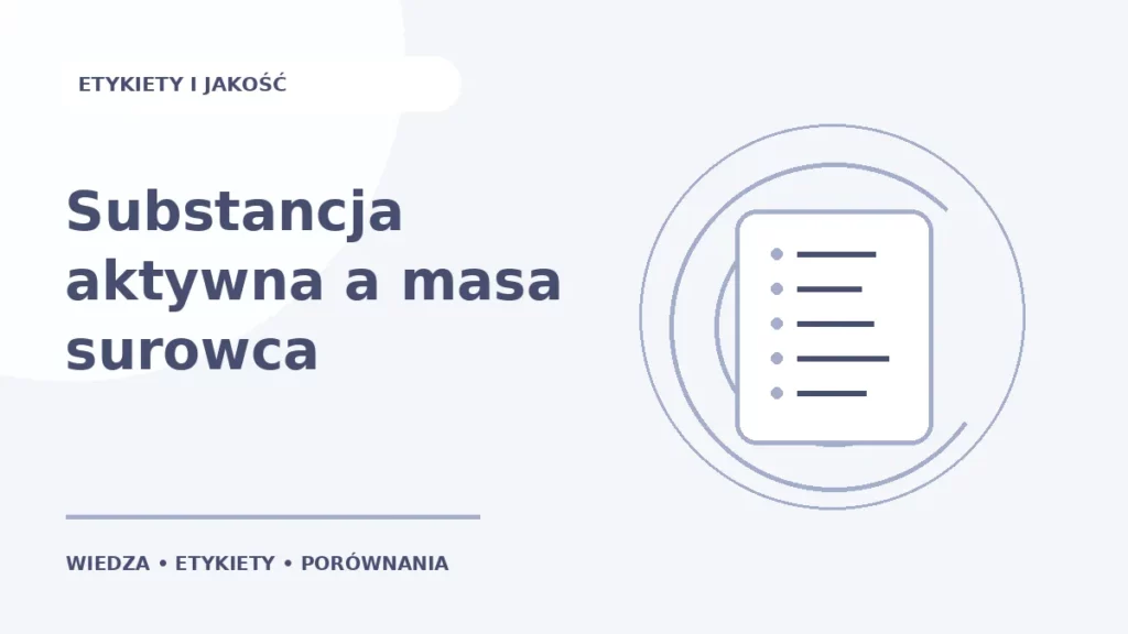 Substancja aktywna a masa surowca — ilustracja edukacyjna