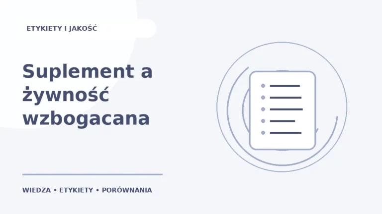 Suplement a żywność wzbogacana — ilustracja edukacyjna