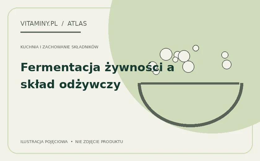 Fermentacja żywności a skład odżywczy — ilustracja edukacyjna