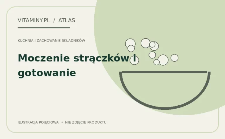 Moczenie strączków i gotowanie — ilustracja edukacyjna