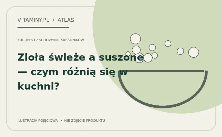 Zioła świeże a suszone — czym różnią się w kuchni? — ilustracja edukacyjna